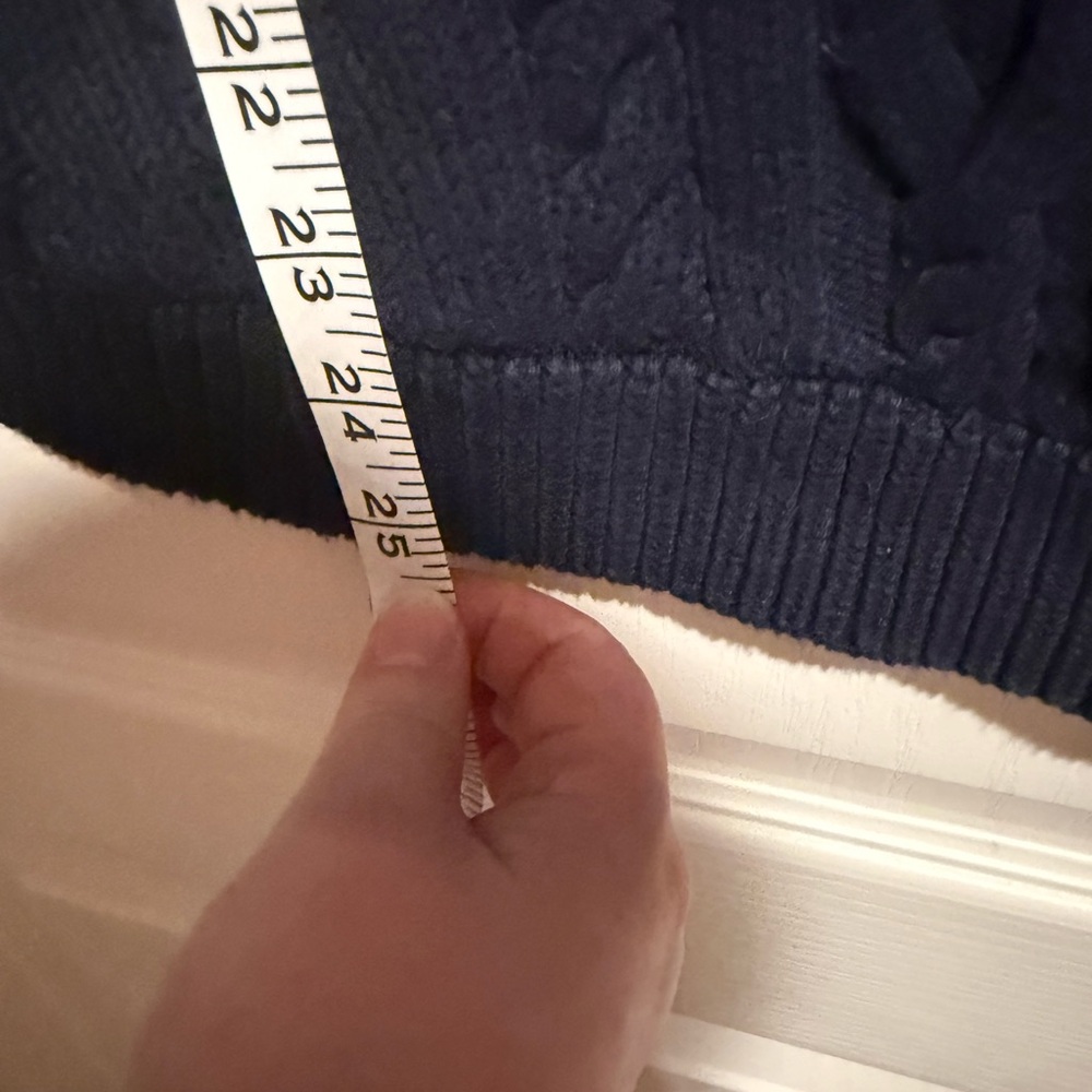 Navy Cable Knit Women's Sweater - Picture 6 of 6